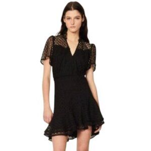 Sandro Black Eyelet Overlay Nadia Dress Size 36 / 4